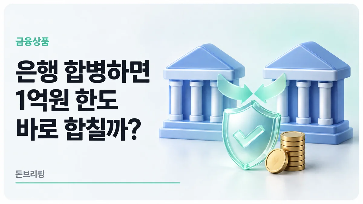 은행 합병 예금자보호 1억원