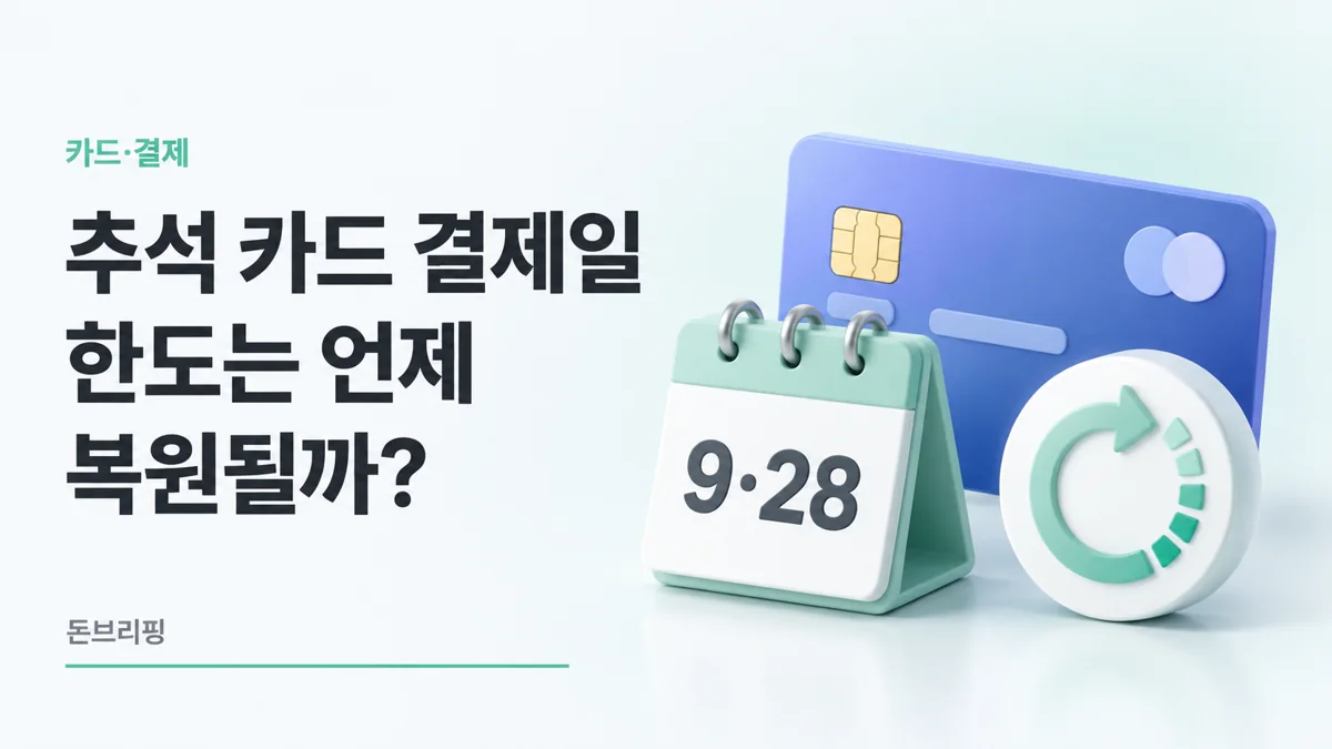 2026 추석 카드 결제일 한도 복원