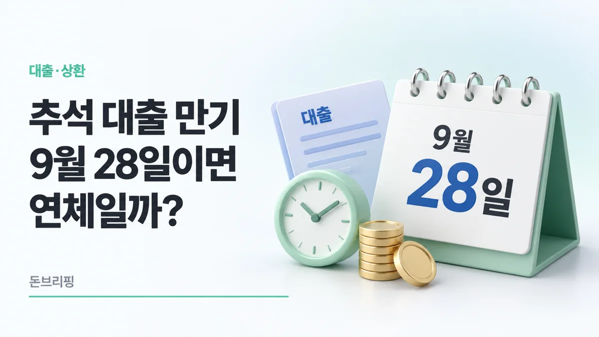 2026 추석 연휴 대출 상환일