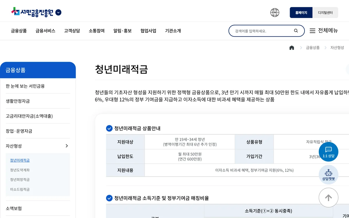 공식 안내 페이지가 맞는지, 조건·신청방법 요약이 이렇게 나오는지 확인