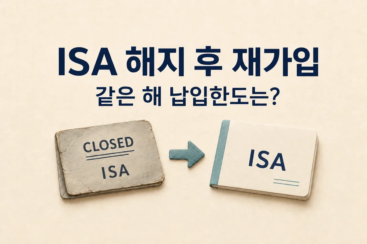 ISA 해지 후 재가입